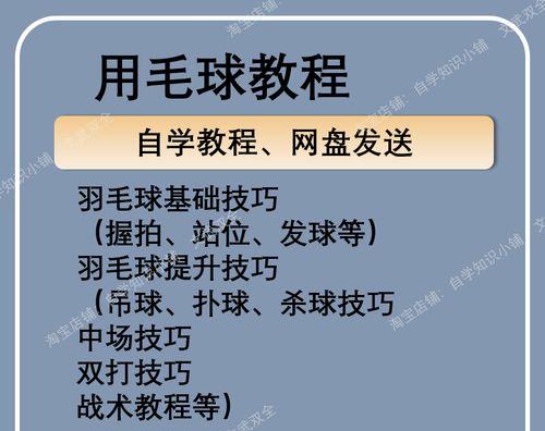 打羽毛球技巧全解析（如何练习打羽毛球）